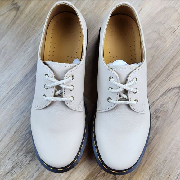 🩵NIB Dr. Martens Parchment Beige Virginia Leather 1461 Oxfords Size 10 - Picture 4 of 16